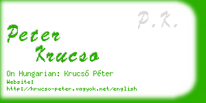 peter krucso business card